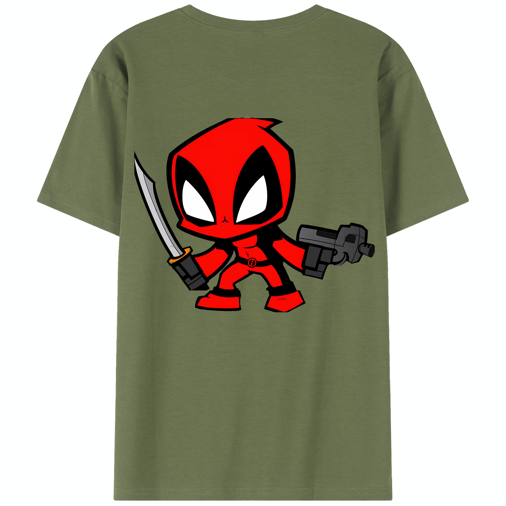 （画像用） Deadpool デッドプール 綿100％半袖Tシャツ（背面プリント）